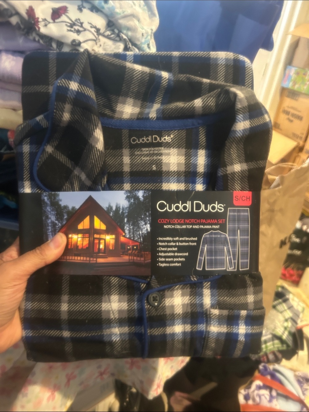 NWT Sz small cuddl duds flannel pajamas